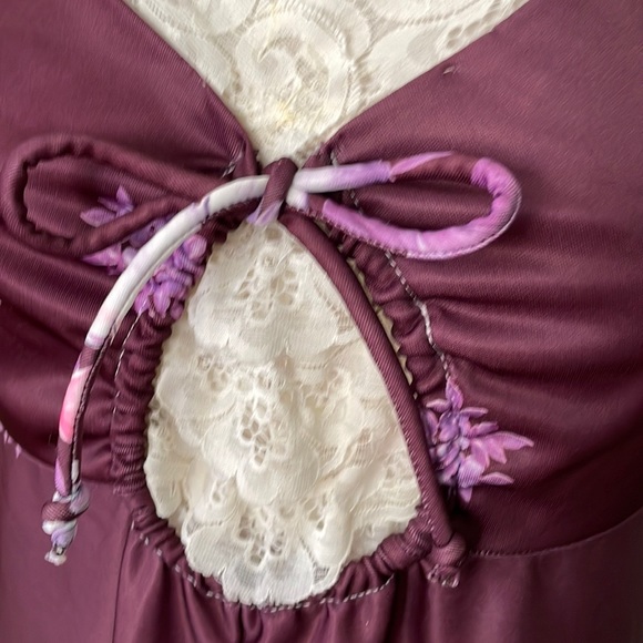 Vintage Giorgie Girl 70’s Long Purple Floral Boho Hippie Dress, Size M - Picture 4 of 16